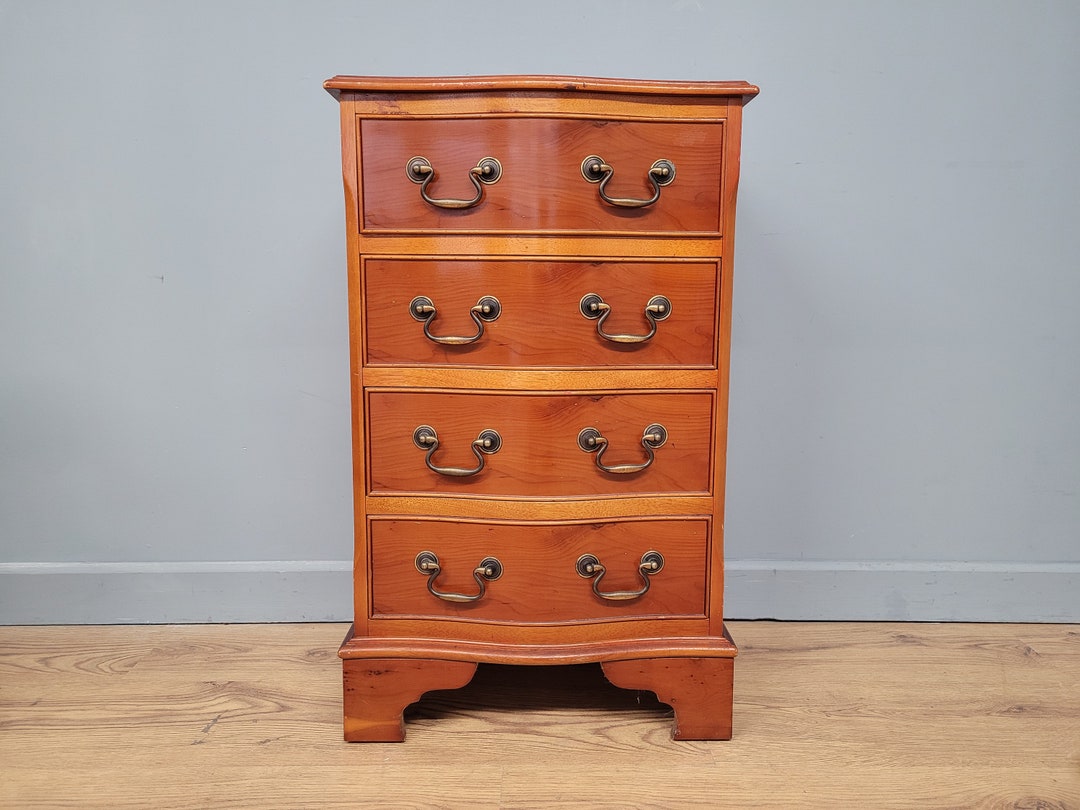 Vintage III Style Yew Veneered Chest of Drawers Repro Etsy UK