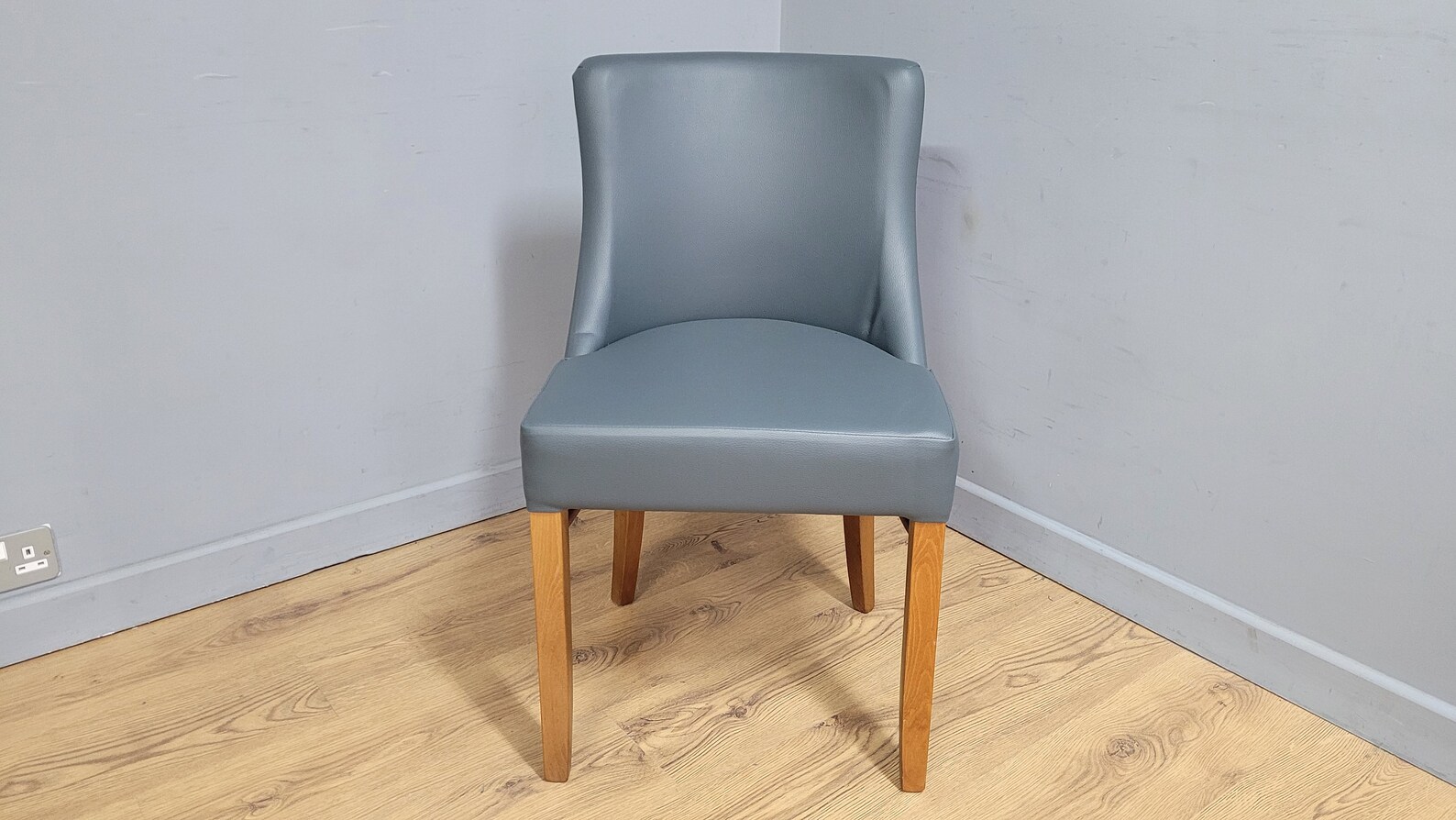 Embrace Oak Side Chair Grey Faux Leather Ideal Bedroom Office | Etsy