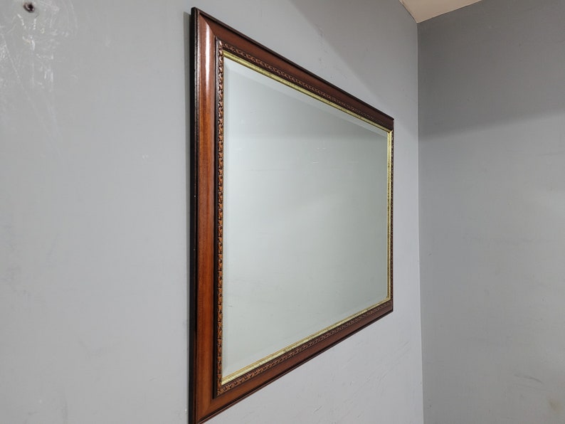 Vintage Large Heavy Oak Framed Mantle Wall Mirror Gold Trim Uk Vintage Large Heavy Oak Framed Mantle, Heavy Mirror On Mantle