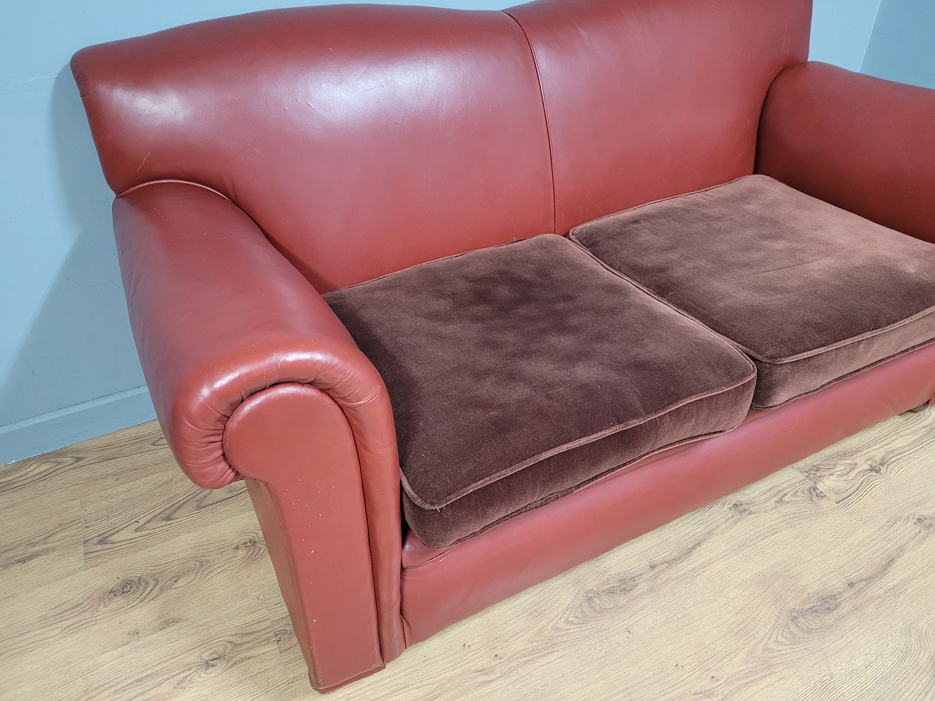 Vintage 2 Seater Faux Leather Tan Sofa Tan Vinyl Settee Etsy UK