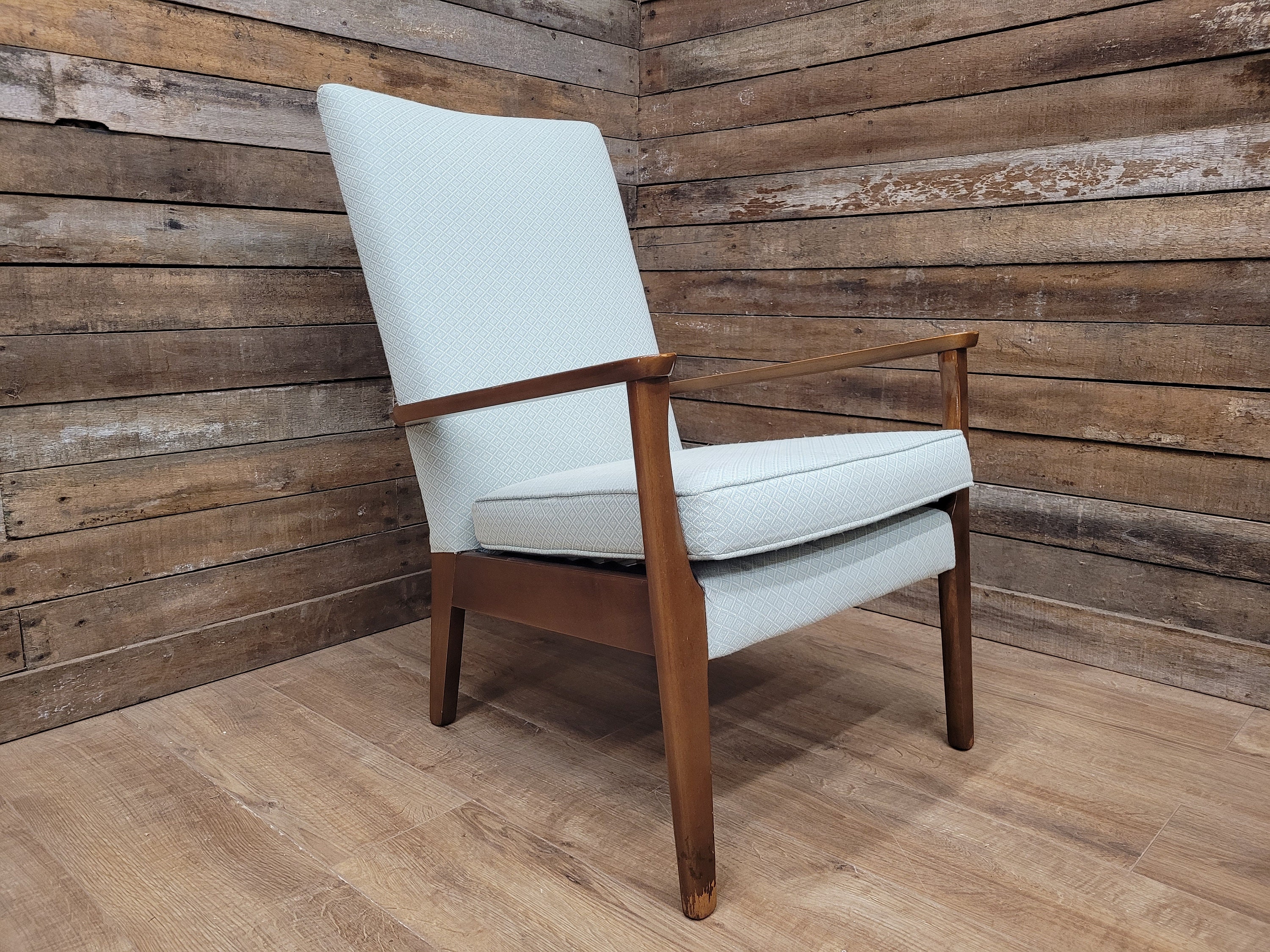 Mid Century Parker Knoll Wooden Frame Armchair Model PK 773/4 Pale Green