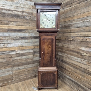 Antique 18thC Oak & Mahogany Grandfather Longcase Clock By W Holland Of Chester