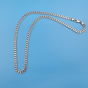 Vintage Sterling Zilveren Chunky Curb Link Ketting Ketting 25.5g 25cm Lang