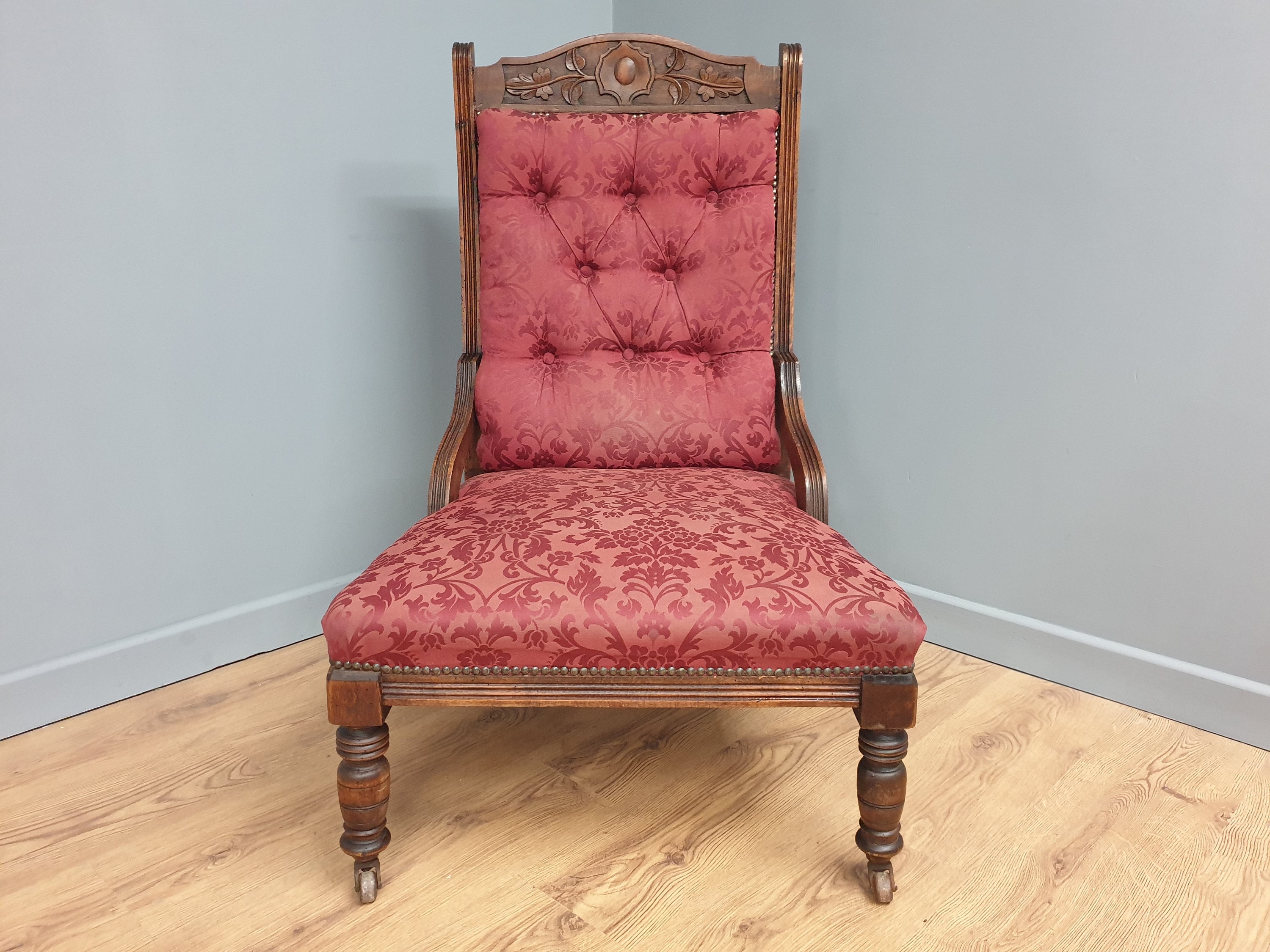 Antique Victorian Mahogany Nursing Chair Lounge Hall Bedroom Chair Etsy
