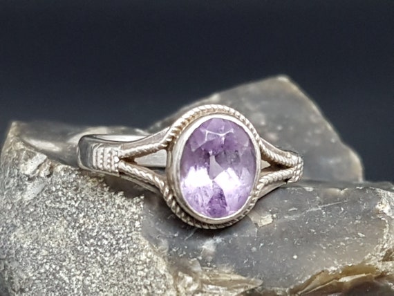 Sterling silver ring cheap with purple stone
