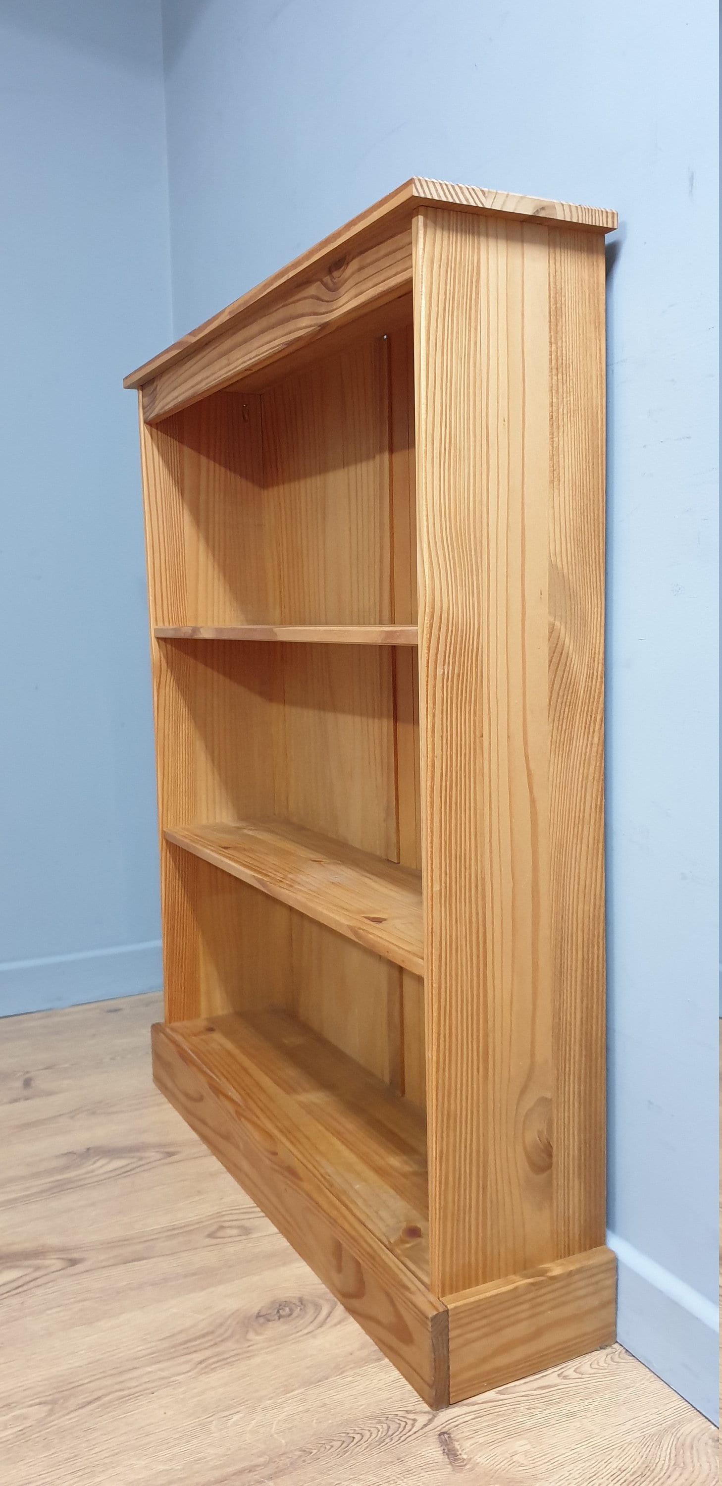 Rustic Pine Bookcase Storage Shelving Unit Two Fixed Shelves Etsy