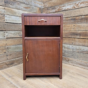 Vintage Mid century Single Drawer Bedside Cupboard Retro Bedside Cabinet
