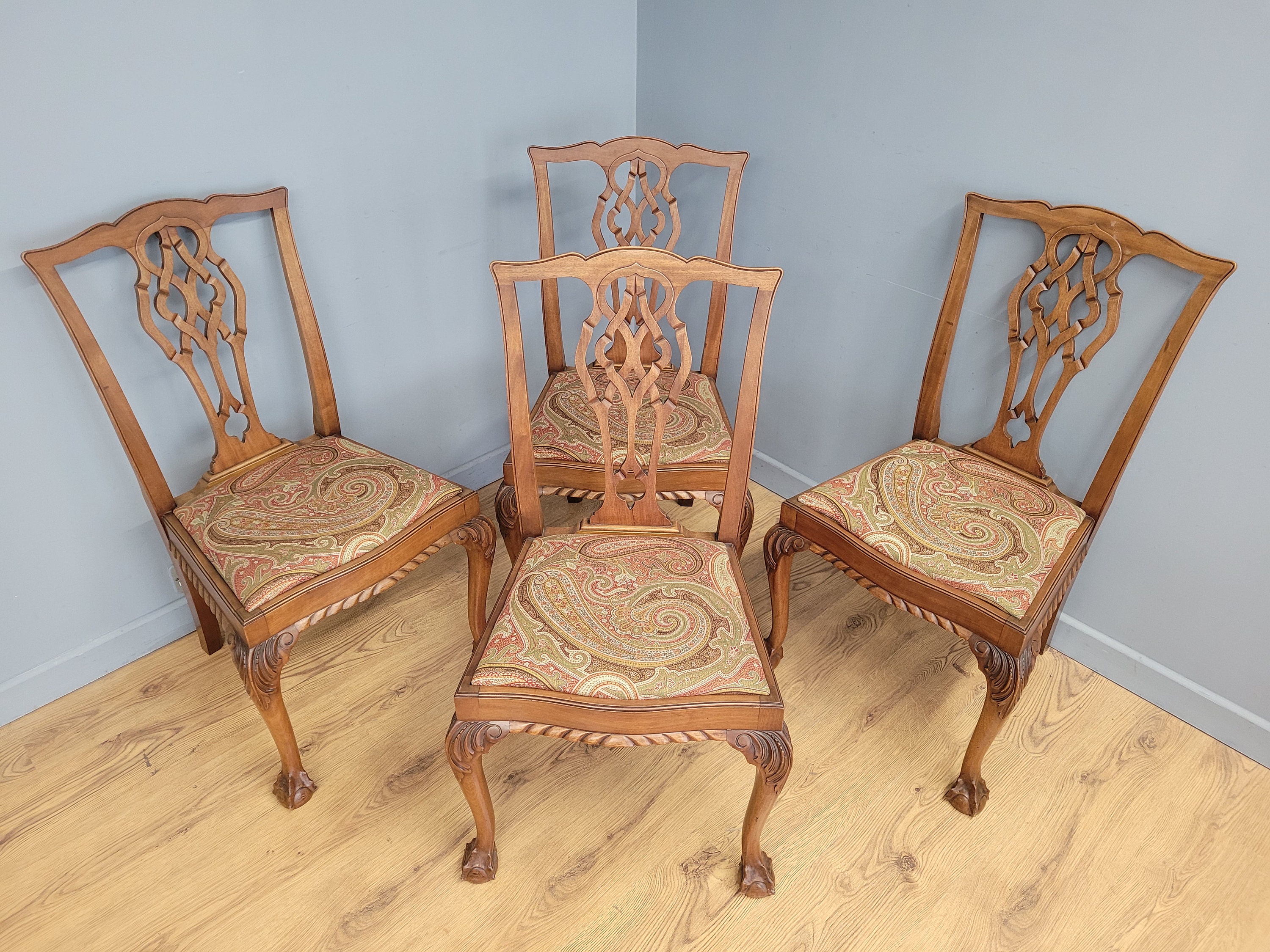 Antique claw foot dining cheap chairs