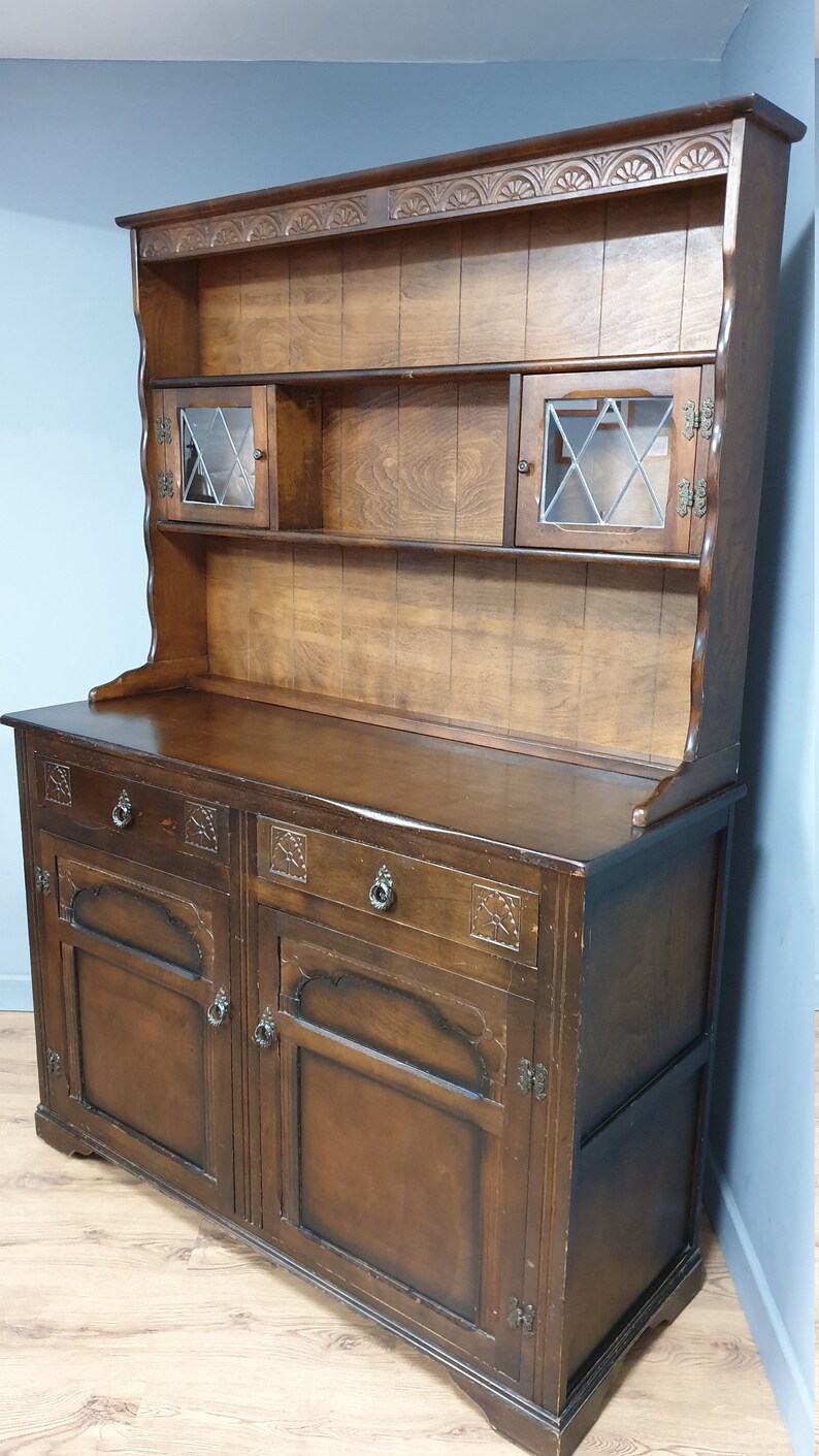Vintage Country Kitchen Dresser Welsh Dresser Full Of Old Etsy