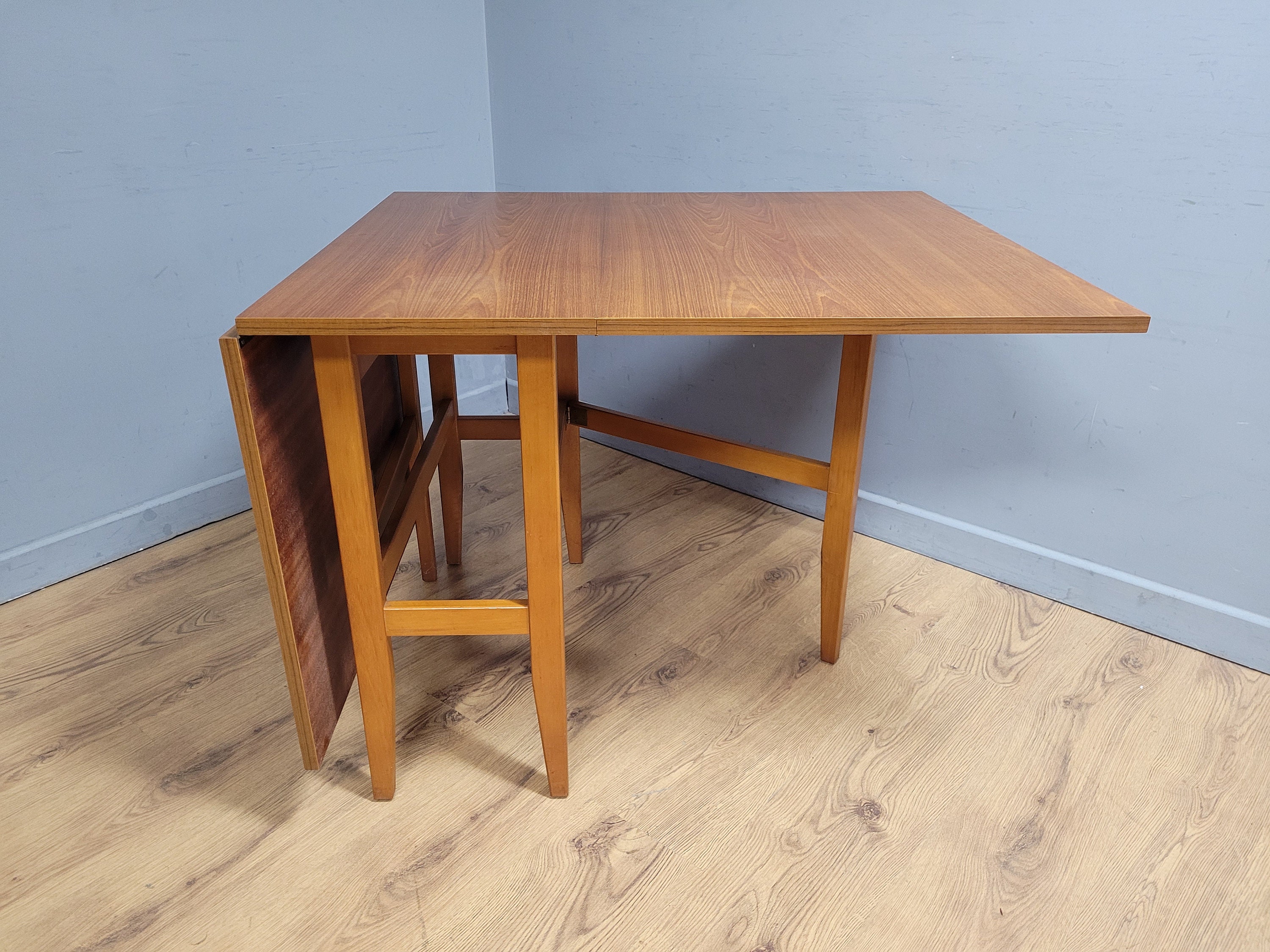 Mid Century Drop Leaf Teak Folding Scandi Table Gate Leg Retro Chic Danish Style