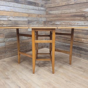 Mid Century Vintage Teak Style Formica Drop Leaf Dining Table Retro