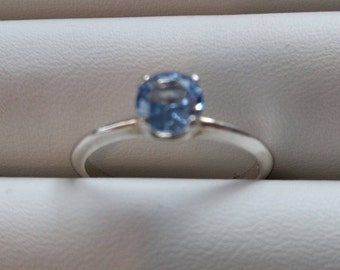 Aquamarin Silber ring 6mm