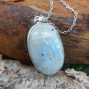 Moonstone Sterling Silver 925 Pendant Cabochon Cut Healing Crystal