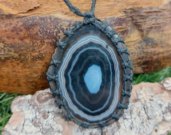 Agate Crystal Macrame Necklace