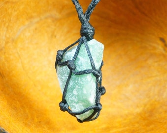 Aventurin Natürliche Kristall Makramee Wrapped Halskette
