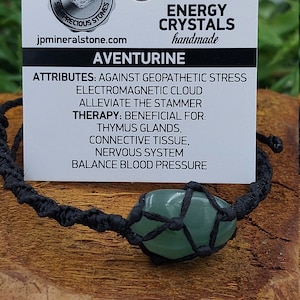 Natural Aventurine Handmade Wrap It Macrame Bracelet Healing Crystal Accessories Zodiac Mineral Stone