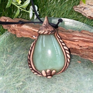 Collar de arcilla natural hecho a mano con piedra aventurina