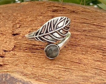 Douglas Etsitty Navajo Feather Ring Two-tone 925 Sterling