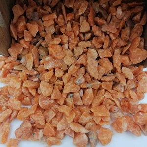 Calcite Orange Crystal Chips, Tumbled Healing Gemstone, New Age Rough Semi-Precious Rocks