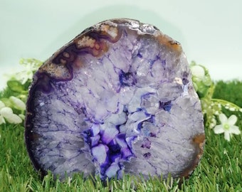 Agate géode naturelle avec quartz - Pièce de collection incroyable de qualité supplémentaire