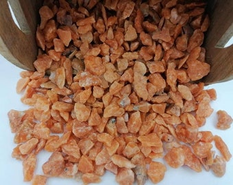 Chips de cristal de calcita naranja, piedra preciosa curativa pulida, rocas semipreciosas en bruto de la nueva era