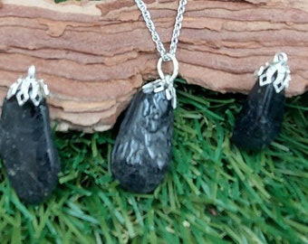 Black Tourmaline Crystal Necklace