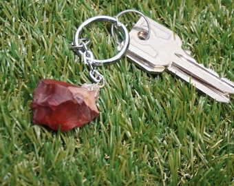Natural Red Mokaite Jasper Crystal Keychain