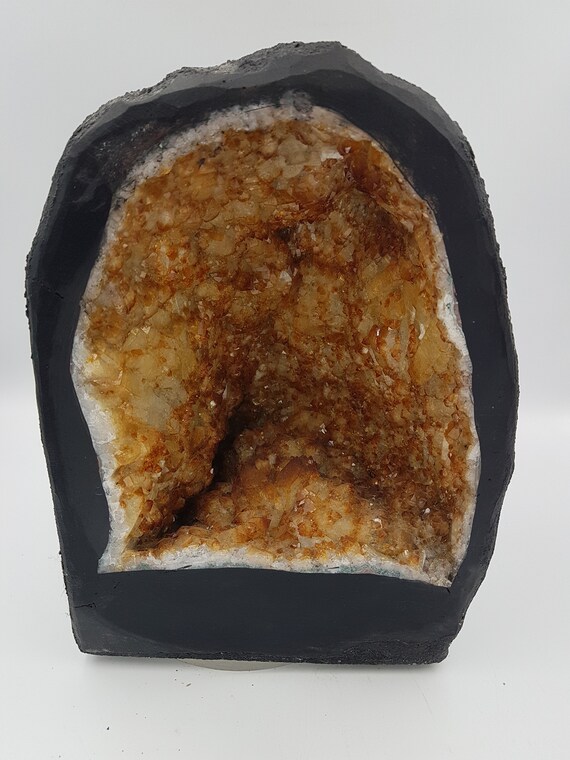 Large Citrine Geode Cathedral: Crystal Home Decor, Collector's Gem (11.034k, 26x19x15.5cm)
