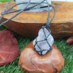 Amethyst Polished Crystal Macrame Necklace