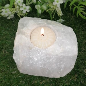 Clear Quartz Crystal Candle Holder