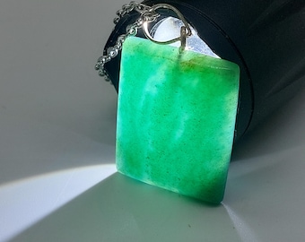 Green Aventurine Crystal Pendant Necklace: Healing Gemstone, Silver or Gold Chain