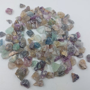 Fluorite Rough Crystal Chips, Tumbled Healing Gemstone, New Age Semi-Precious Rocks