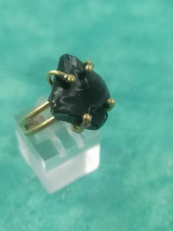 Obsidian Rough Crystal Healing Ring Master Healer Chakra Etsy