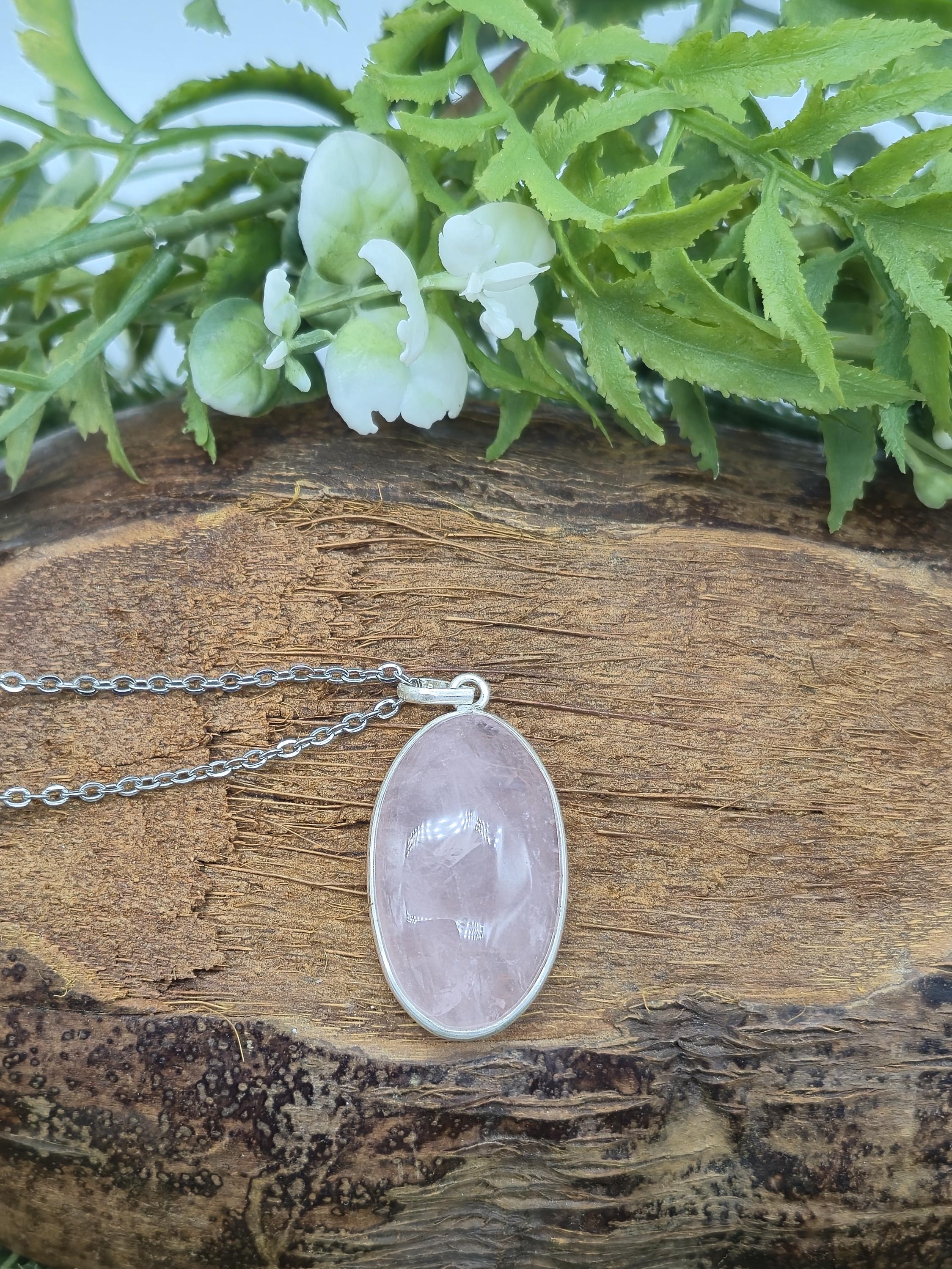 Collier Quartz Rutilé Naturel Et Argent 925 - Longueur 18,5 Pouces - Fait Main