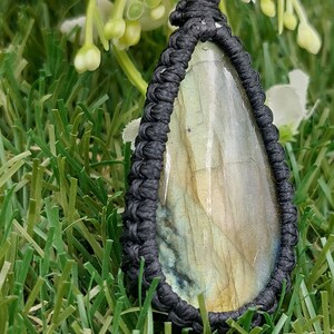 Labradorite  Crystal Handmade Wrapped Macrame Necklace
