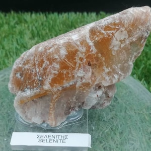 Greek Selenite Mineral with Iron Oxidation