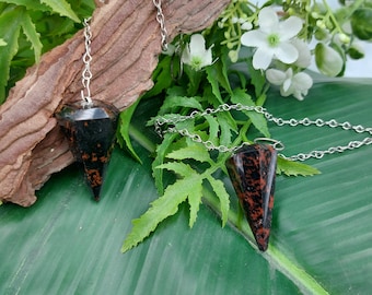 Obsidian Dowsing Pendel: Heilende Kristall Wahrsagerei, 20 cm Kette