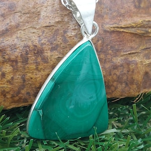 Malachite Crystal Silver Plated Necklace