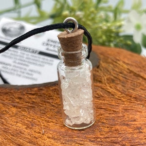 Clear Quartz Crystal Chips Bottle Necklace