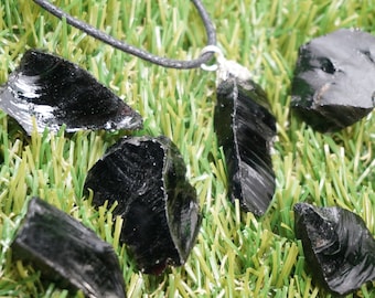Natural Black Obsidian Necklace Healing Crystal Accessories Zodiac Mineral Stone