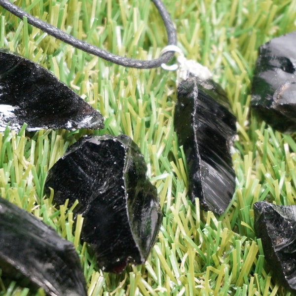 Natural Black Obsidian Necklace Healing Crystal Accessories Zodiac Mineral Stone