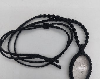 Clear Quartz Crystal Macrame Necklace