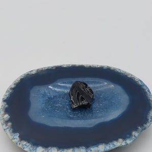 Natural Blue Tie Die Agate Ashtray, Healing Crystal, Zodiac Mineral Stone