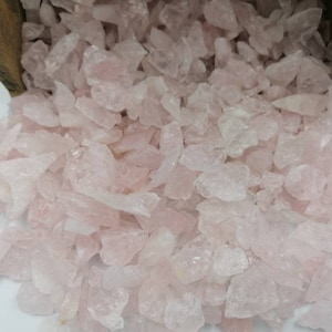 Rose Quartz Crystal Chips, Tumbled Healing Gemstone, New Age Rough Semi-Precious Rocks