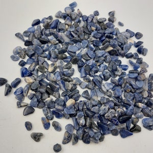 Sodalite Polished Crystal Chips, Tumbled Healing Gemstone, New Age Polished Semi-Precious Rocks