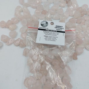 Rose Quartz Polished Crystal Chips, Tumbled Healing Gemstone, New Age Polished Semi-Precious Rocks