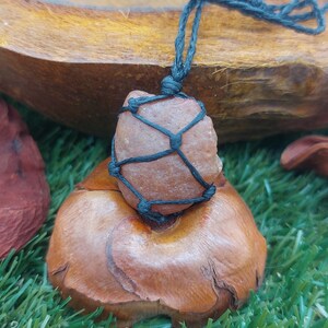 Natural Carnelian Crystal Macrame Necklace