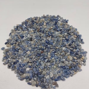 Blue Quartz Polished Crystal Chips, Tumbled Healing Gemstone, New Age Polished Semi-Precious Rocks