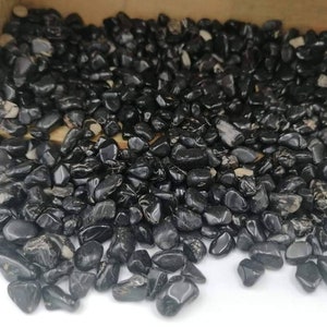 Black Turmaline Crystal Chips, Tumbled Healing Gemstone, New Age Polished Semi-Precious Rocks