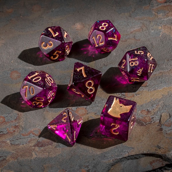 Dog Hound Dice RPG Set of 7 'Spirit Of' The Dark